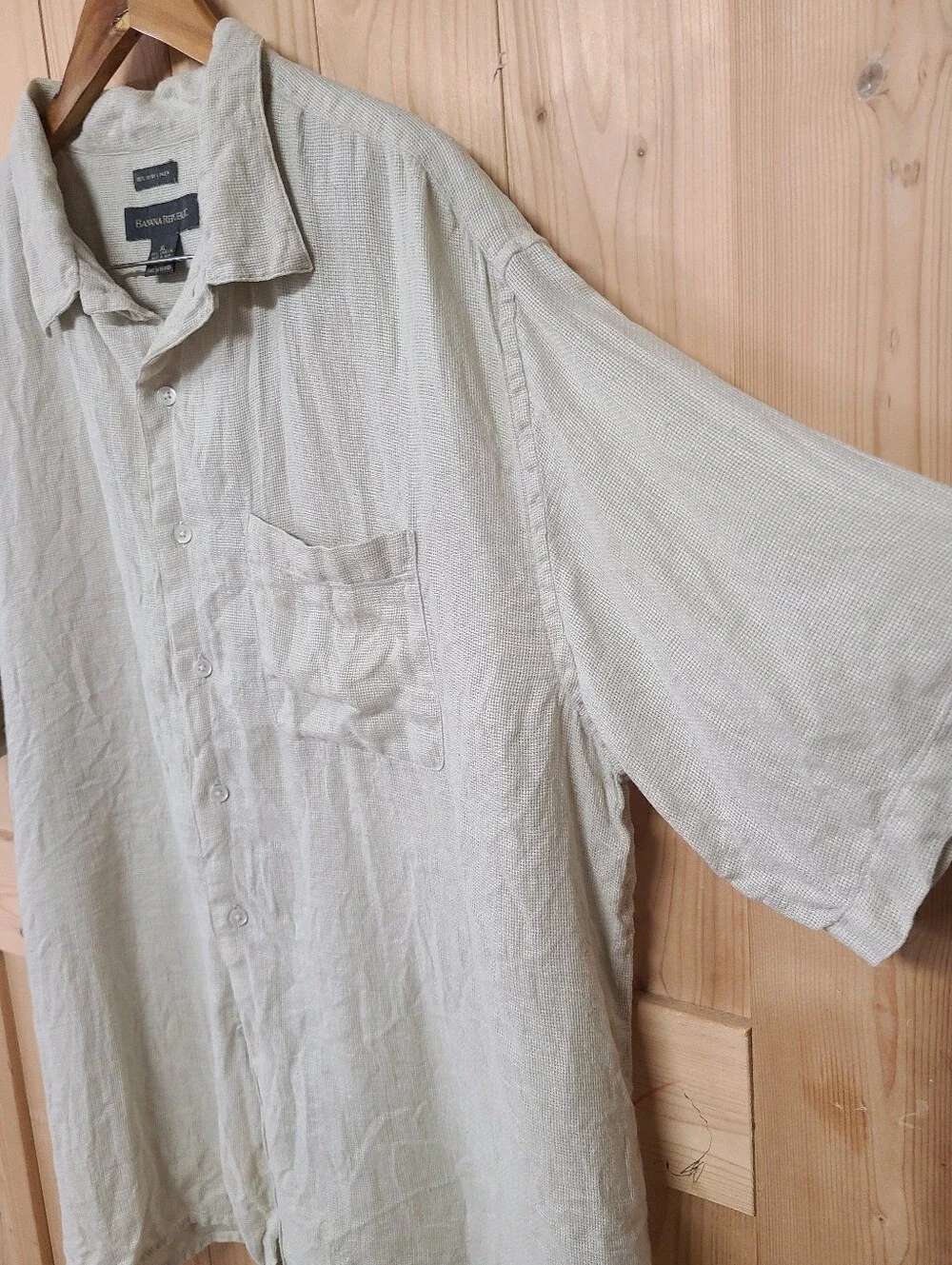 Banana Republic Men's Short-Sleeve Button-Up Shirt - Light Beige
